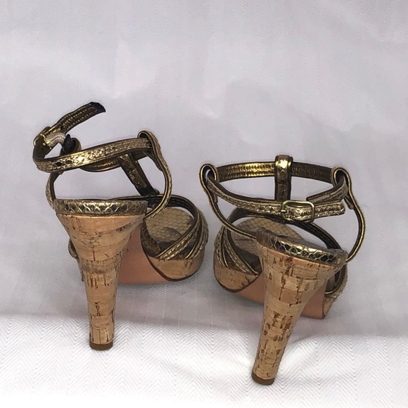 Coach Bronze Strappy Sandal Heels - Picture 4 of 6